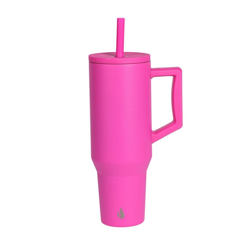 Custom Elemental® Commuter 40oz Stainless Steel Tumbler with Handle and Straw - 7