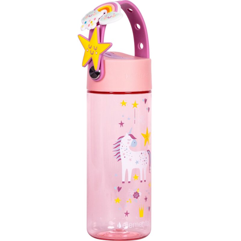 Custom Elemental® Splash Charm 18oz Tritan Water Bottle - with Drinking Spout and Straw - 8