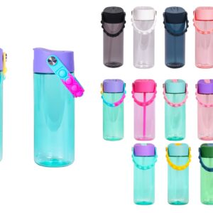 Custom Elemental® Splash Pop Fidget 18oz Tritan Water Bottle - with Drinking Spout and Straw