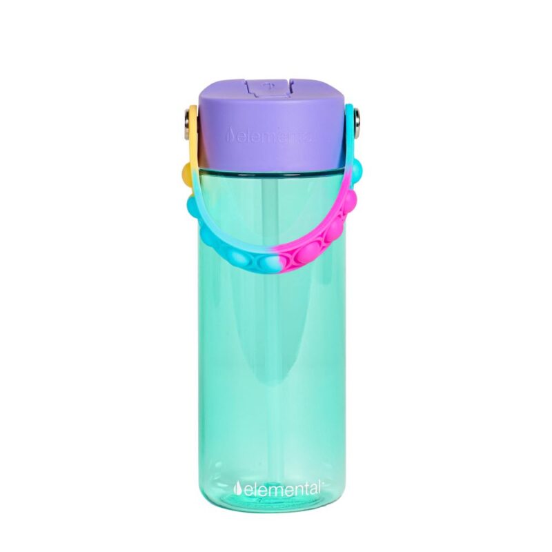 Custom Elemental® Splash Pop Fidget 18oz Tritan Water Bottle - with Drinking Spout and Straw - 7